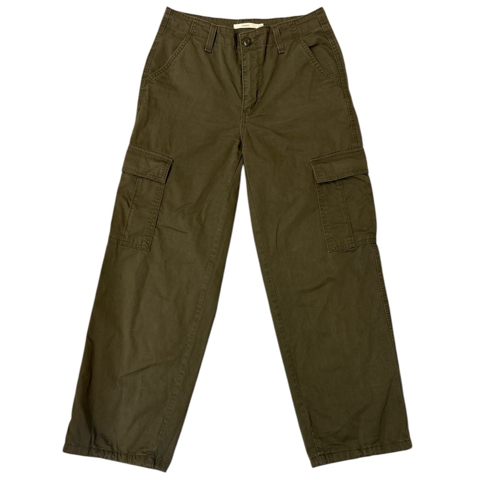Levi's '94 Baggy Wide Leg Army Olive Green Cargo Parachute Pants Size 27 Y2K
